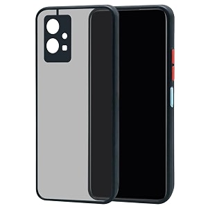 glasgow back case cover for iqoo z6 5g  vivo t1 5g  y75 5g shockproof back case cover camera protection - black