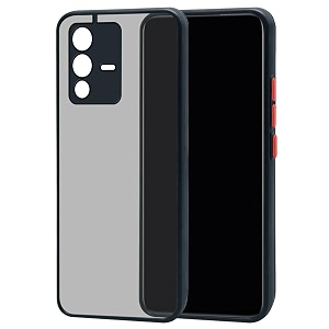 glasgow back case cover for vivo v23 pro 5g shockproof back case cover camera protection - black