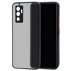 glasgow back case cover for vivo v23e 4g  5g shockproof back case cover camera protection - black