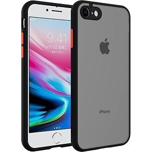 glasgow case cover for apple iphone se 2020 shockproof back case cover camera protection - black