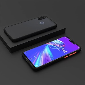 glasgow case cover for asus zenfone max m2 shockproof back case cover camera protection - black