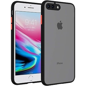 glasgow case cover compatible for apple iphone 8 plus shockproof back case cover camera protection - black