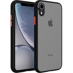 glasgow case cover compatible for apple iphone xr shockproof back case cover camera protection - black