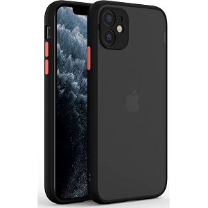 glasgow case cover compatible for apple iphone 12 shockproof back case cover camera protection - black