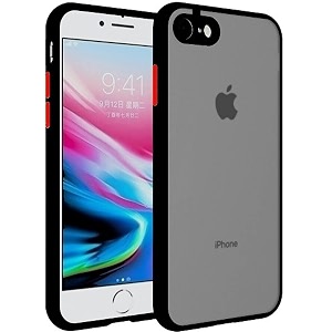 glasgow case cover compatible for apple iphone 7 shockproof back case cover camera protection - black