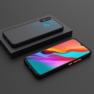glasgow case cover for infinix hot 8 shockproof back case cover camera protection - black
