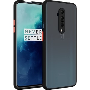 glasgow case cover for oneplus 7t pro shockproof back case cover camera protection - black
