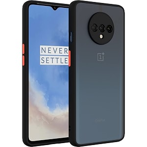 glasgow case cover for oneplus 7t shockproof back case cover camera protection - black