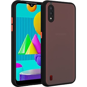 glasgow case cover for samsung galaxy a02 shockproof back case cover camera protection - black