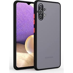 glasgow case cover for samsung galaxy a32 shockproof back case cover camera protection - black