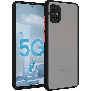 glasgow case cover for samsung galaxy a51 shockproof back case cover camera protection - black