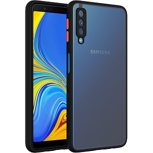 glasgow case cover for samsung galaxy a7 2018 shockproof back case cover camera protection - black
