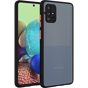 glasgow case cover for samsung galaxy a71 shockproof back case cover camera protection - black