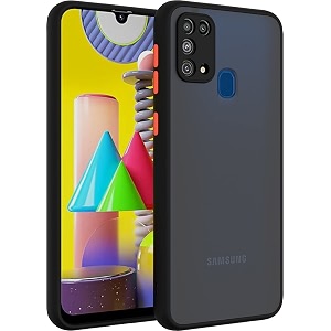 glasgow case cover for samsung galaxy f41 shockproof back case cover camera protection - black
