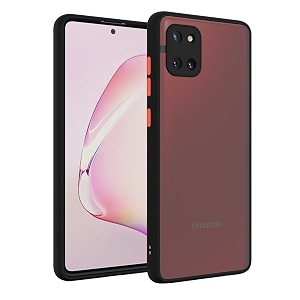 glasgow case cover for samsung galaxy note 10 lite shockproof back case cover camera protection - black
