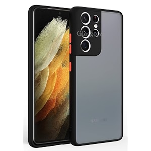 glasgow case cover for samsung galaxy s21 ultra 5g shockproof back case cover camera protection - black