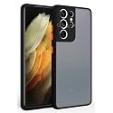 Glasgow Case Cover for Samsung Galaxy S21 Ultra 5G Shockproof Back Case Cover (Camera Protection) - Black