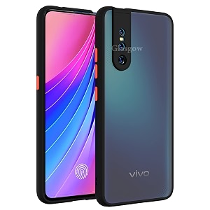 glasgow case cover for vivo v15 pro shockproof back case cover camera protection - black