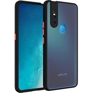 glasgow case cover for vivo v15 shockproof back case cover camera protection - black