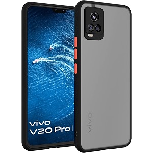 glasgow case cover for vivo v20 pro shockproof back case cover camera protection - black