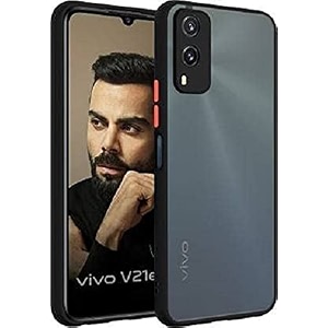 glasgow case cover for vivo v21e 5g shockproof back case cover camera protection - black