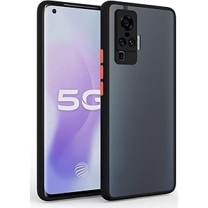 glasgow case cover for vivo x50 pro shockproof back case cover camera protection - black