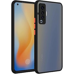 glasgow case cover for vivo x50 shockproof back case cover camera protection - black