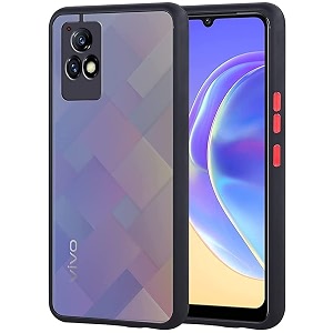 glasgow case cover for vivo y72 5g shockproof back case cover camera protection - black
