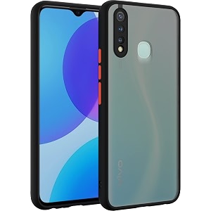 glasgow case cover for vivo z1 pro shockproof back case cover camera protection - black