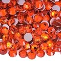 Glass Beads Flatback Rhinestones for Crafts Orange SS50 144pcs