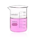 Glass Beaker, Vol. 3000ml, 3.3 Borosilicate Griffin Low Form with Printed Graduation,LVA022