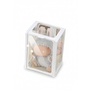 glass display box with storage shelves compatible with labubu vinyl dolls anti-dust and scratch-resistant case for 30 collectibles multi-functional organizer 17cm