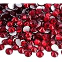 Glass Flatback Rhinestones Flat Gems for Crafts Dark Siam SS50 144pcs