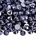 Glass Flatback Rhinestones for Tumblers Glue Fix Jet Hematite SS50 144pcs