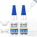 Glass Glue Clear, 60g Super Glue for Glass, Acrylic, Mirror, Jewelry, Crafts &amp; Rhinestones Adhesive, Fast-Curing &amp; Weatherproof