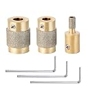 Glass Grinder Bits 3 PCS Diamond Stained Glass Grinding Wheel Includes 1 3/4 1/4 Inch Diamond Glass Grinder Heads (MCB 1'' 1/4'' 3/4'')