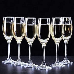 glass jar transparent crystal wine glass red or white wine champagne flute wine glass set long wine glass set - clear 180 ml pack of 14