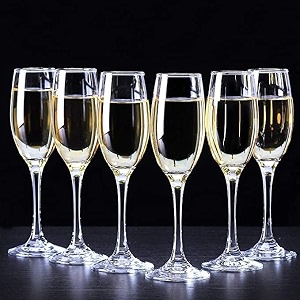 glass jar crystal wine glass red or white wine champagne flute wine glass set long wine glass set - clear 180 ml long wine 8 pack