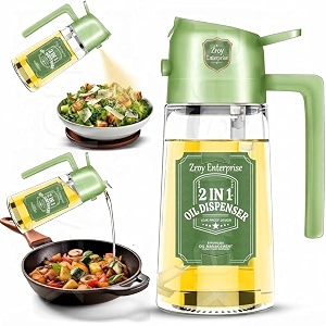 glass oil sprayer and dispenser bottle 2-in-1 designe g - 500ml