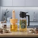 Glass Oil Sprayer and Dispenser Bottle, 2-in-1 Designe (B 500ml + 200ml)