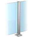 Glass Railing Post for 3/8" or 1/2" Thick Panel, Outdoor Balcony/Patio/Porch Windproof Panels Column, Floor Mount Stainless Steel Stairway Guardrail Balustrade,Silver~mid Post,95cm