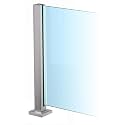 Glass Railing Post for 3/8" or 1/2" Thick Panel, Outdoor Balcony/Patio/Porch Windproof Panels Column, Floor Mount Stainless Steel Stairway Guardrail Balustrade,Silver~end Post,85cm