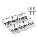 MHS Glass Shelf Right Angle Fixing Clip Bracket with Suction Cup and Screws, Pack of 10 - Secure and Easy to Install