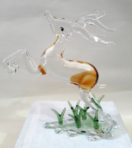 glass street deer decorative showpiece  -  12 cm