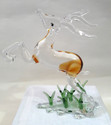 Glass Street Deer Decorative Showpiece  -  12 cm