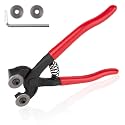 Glass Tile Nippers Heavy Duty, 7" Wheeled Glass Mosaic Tile Cutters Pliers Hand Tools, Ceramic Tile Nippers Mosaic Kits for Crafts, Glass Nippers with Soft Rubber-Coated Handle for Stained Glass