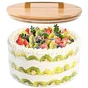 Glass Trifle Bowl with Airtight Lid, 155oz Large Salad Bowl, Glass Serving Bowl for Popcorn, Cake, Salad, Fruit, Baking, Dessert and Party Diy, BPA Free, Oven, Dishwasher Safe