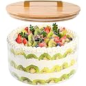 Glass Trifle Bowl with Airtight Lid, 197oz Large Salad Bowl, Glass Serving Bowl for Popcorn, Cake, Salad, Fruit, Baking, Dessert and Party Diy, BPA Free, Oven, Dishwasher Safe