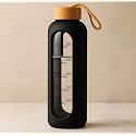 Glass Water Bottle 1 Ltr with Silicone
