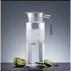 glass water jug pitcher with with lid iced tea pitcher water jug hot cold water ice tea wine coffee milk and juice beverage carafes 18 ltr pack of 1 11 jug1